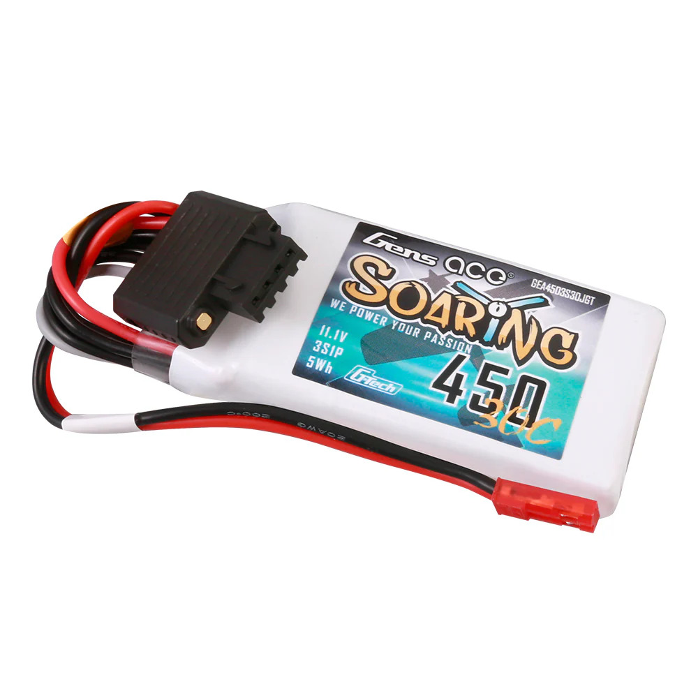 [ GEA4503S30JGT ] Gens ace G-tech Soaring 450mAh 11.1V 30C 3S1P Lipo Battery Pack with JST-SYP Plug 