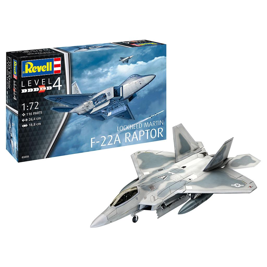 [ RE03858 ] Revell Lockheed Martin F-22A Raptor 1/72