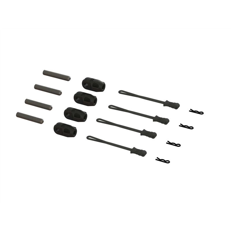 [ ARA320477 ] Arrma  Brace Rod Ends W/Pins &amp; Rtn (4)