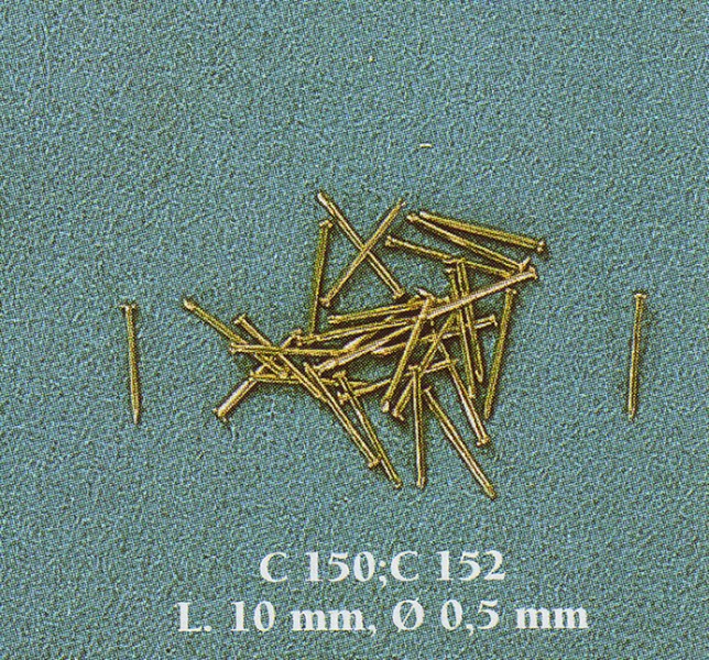 [ COC150 ] Corel nagels messing  0.5 x10 mm 20gr