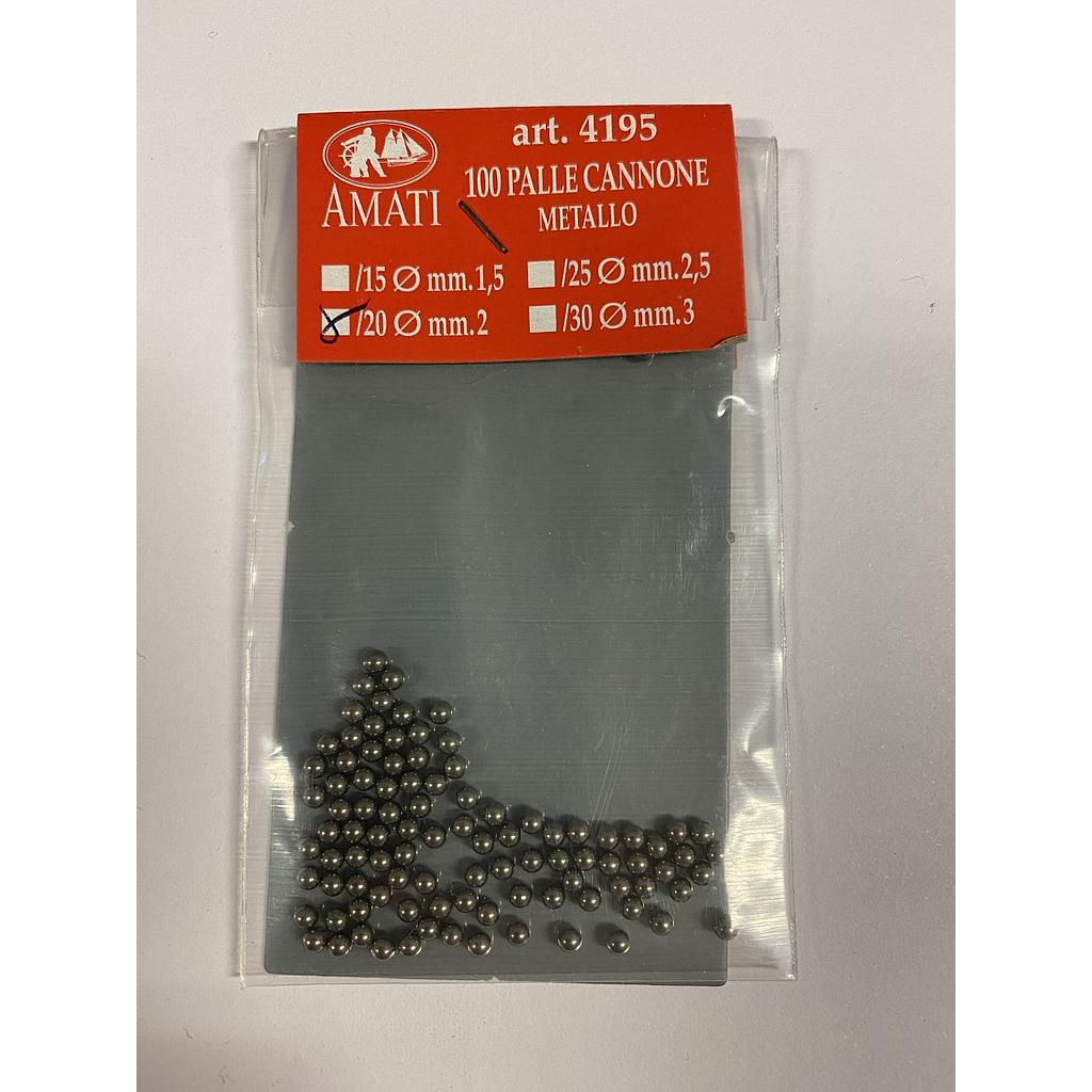 [ AMA4195/20 ] Amati Metalen kanon ballen 2mm (100st.)