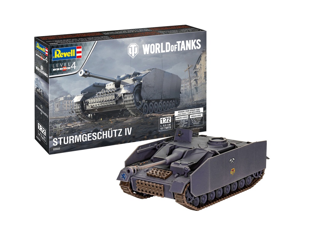 [ RE03502 ] Revell Sturmgeschütz IV &quot;World of Tanks&quot; 1/72