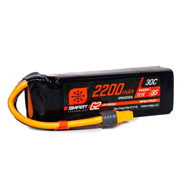 [ SPMX223S30 ] 2200mAh 3S 11.1V Smart G2 Lipo 30C; IC3