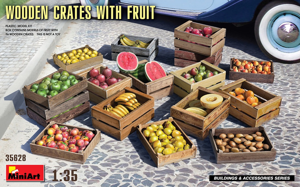 [ MINIART35628 ] Miniart wooden crates with fruit 1/35