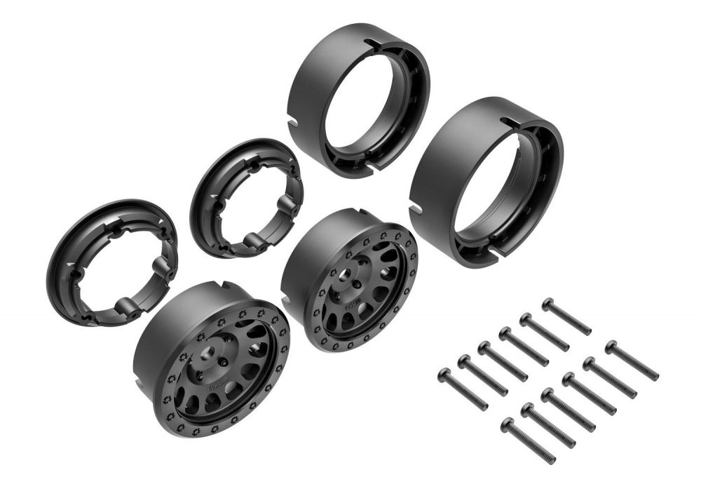 [ TRX-9781 ] Traxxas Wheels, Method 105 1.0, (black, beadlock) (2) - trx9781