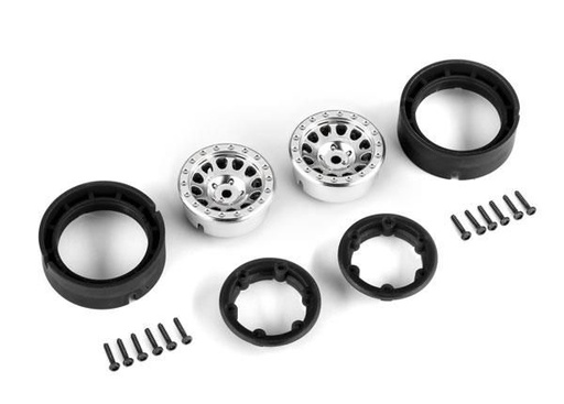 [ TRX-9781-satin ] Traxxas Wheels, Method 105 1.0, (satin chrome) (2) - trx9781-satin