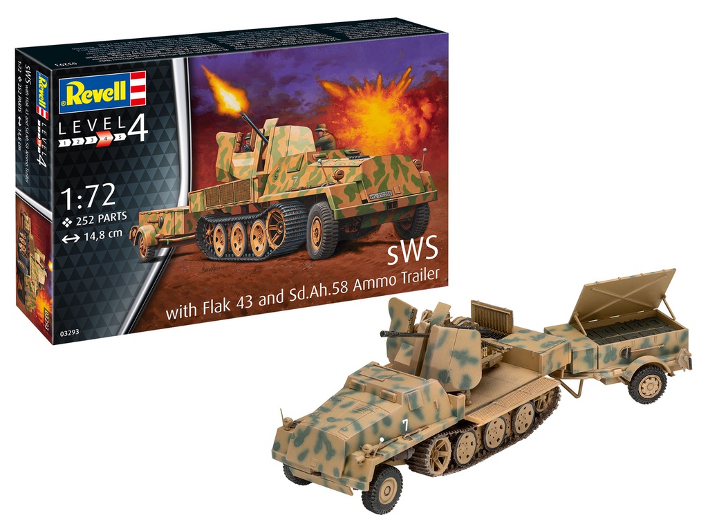 [ RE03293 ] Revell sWS with Flak 43 and Sd.Ah.58 Ammo Trailer 1/72