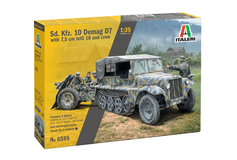 [ ITA-6595 ] Italeri Sd.Kfz. 10 Demag D7 with 7,5cm lelG 18 and crew 1/35