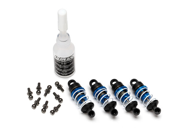 [ TRX-7560X ] Traxxas Shocks, aluminum (assembled with springs) (4) - trx7560x