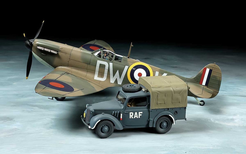 [ T25211 ] Tamiya spitfire Mk.I &amp; Light utility car 1/48