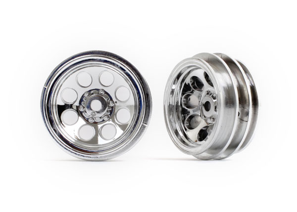 [ TRX-9870 ] Traxxas Wheels, 1.0&quot; (chrome) (2) - trx9870