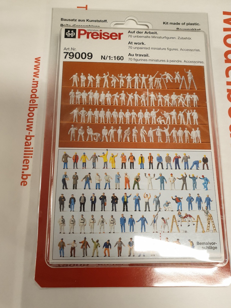 [ PRE79009 ] Preiser 70 figurines miniatures à peindre 1/160 N