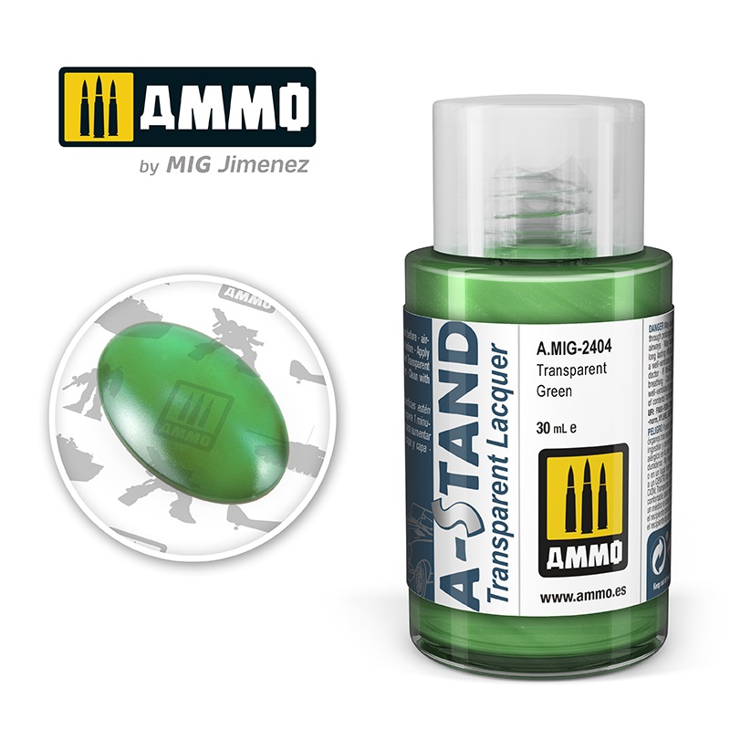 [ MIG2404 ] AMMO A-STAND TRANSPARENT GREEN 30ML JAR