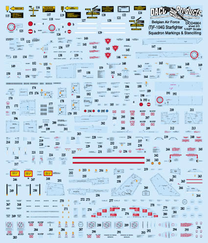 [ DACODCD4865 ] Belgian Air Force F-104G stencilling only 1/48