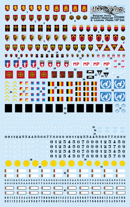 [ DACODCD3504 ] Belgian army division markings 1/72