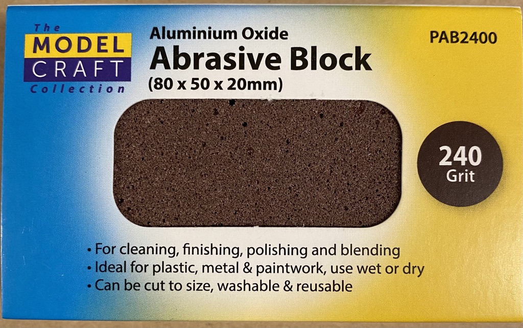 [ JRSHPAB2400 ] Modelcraft Aluminium Oxide Abrasive Block (80x50x20mm) 240Grit
