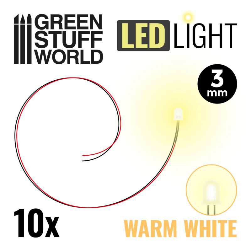 [ GSW3822 ] Green Stuff World 3mm Leds Warm White