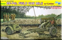 [ DRA6774 ] British 25pdr Field Gun Mk.II w/Limber (Smart Kit) 