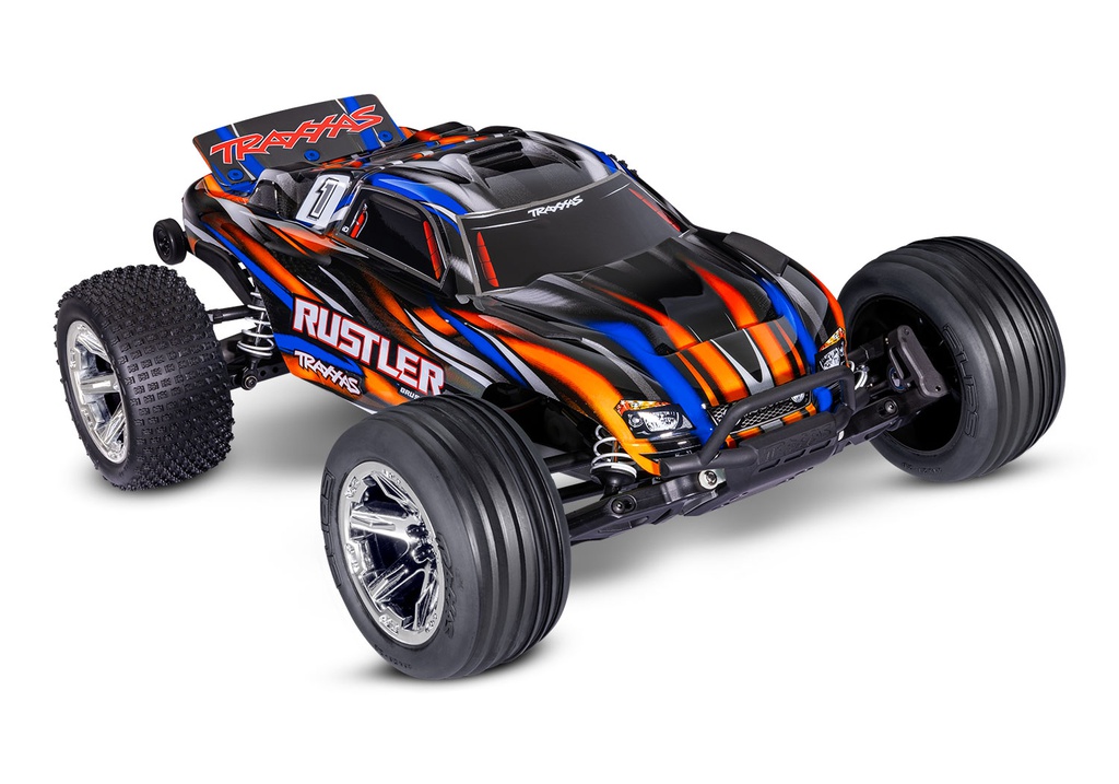 [ TRX-37354-4ORNG ] Traxxas Rustler 2wd BL-2S HD Orange - TRX37354-4ORNG