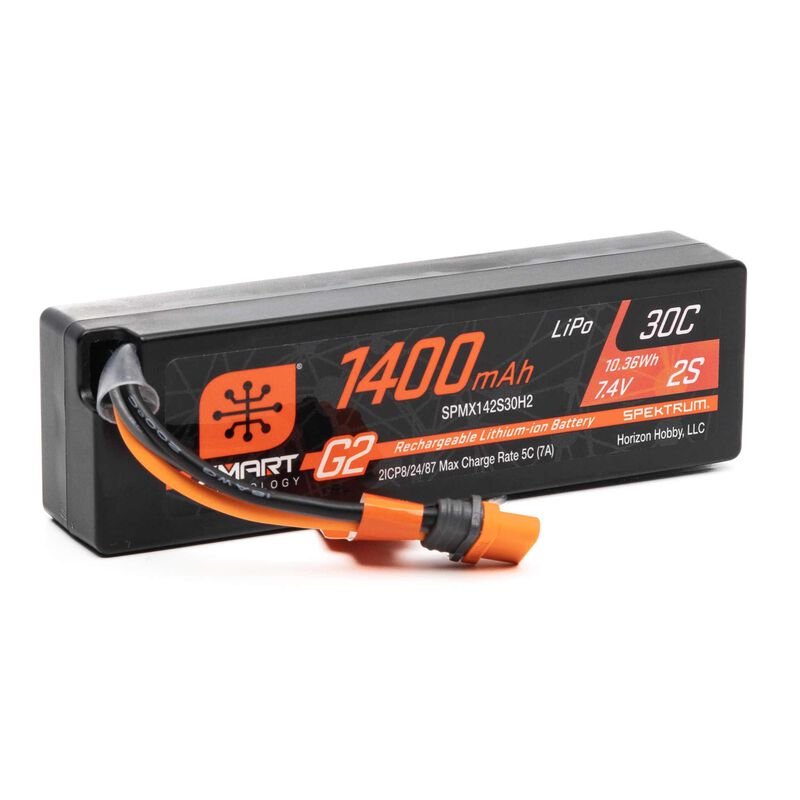 [ SPMX142S30H2 ] 1400mAh 2S 7.4V Smart G2 30C Lipo; IC2 Connector