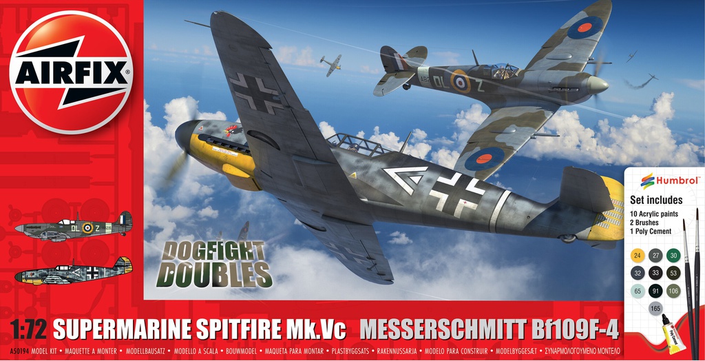 [ AIRA50194 ] Airfix Supermarine Spitfire Mk.Vc Messerschmitt Bf109F-4 1/72