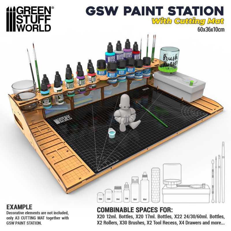 [ GSW12421 ] Green stuff world Paint Station with Cutting Mat