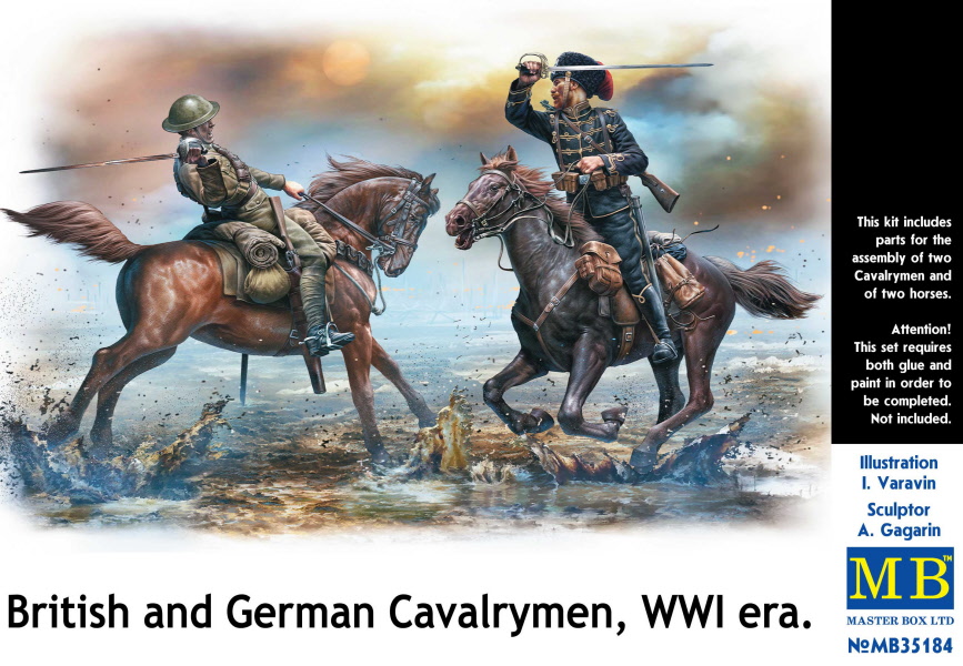 [ MB35184 ] Masterbox British and German Cavalrymen WWI era 1/35