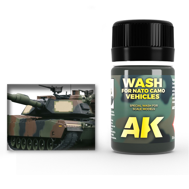 [ AK075 ] Ak-interactive Enamel effects WASH FOR NATO VEHICLES