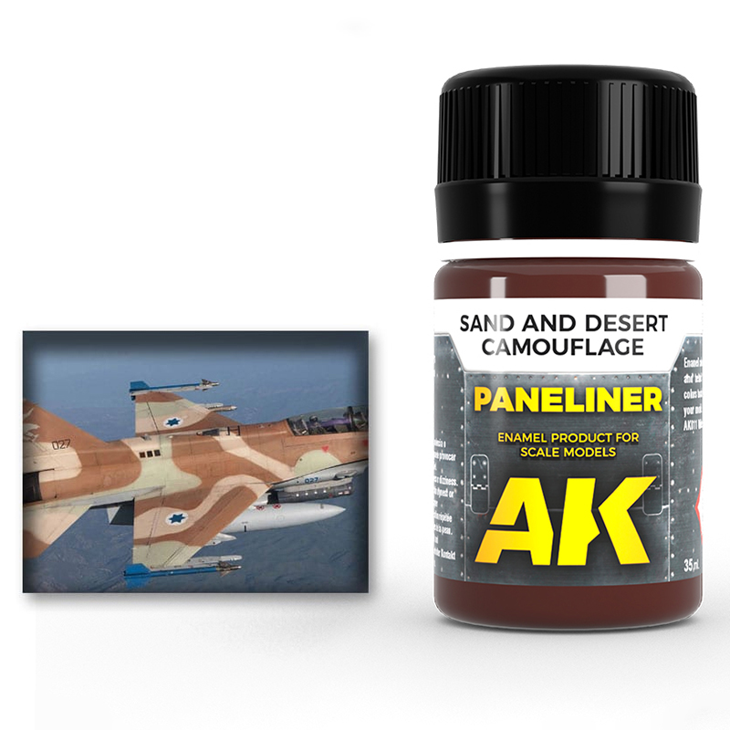 [ AK2073 ] Ak-interactive Enamel Air Weathering Paneliner for sand and desert camouflage 35ml 