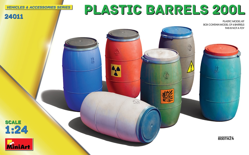 [ MINIART24011 ] Miniart plastic Barrels 200L 1/24