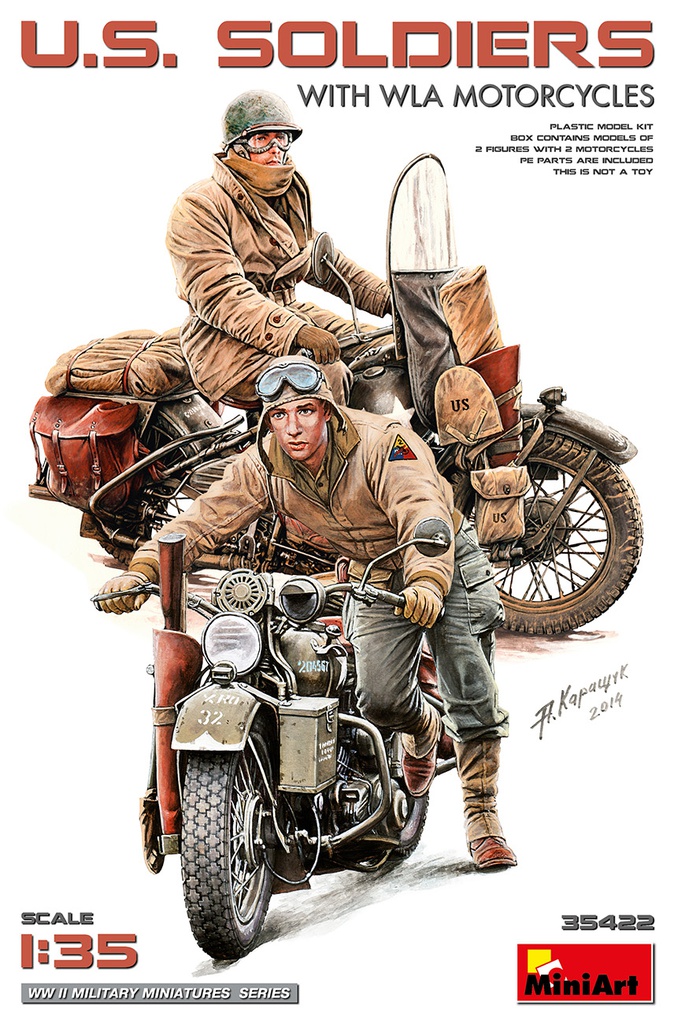 [ MINIART35422 ] Miniart U.S.Soldiers with WLA Motorcycles 1/35