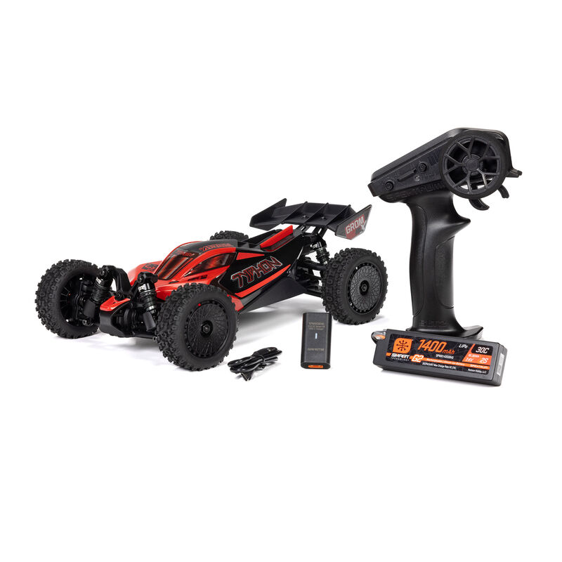 [ ARA2306ST1 ] TYPHON GROM 4x4 223S BLX BRUSHLESS SMALL SCALE BUGGY RTR With DSC, Battery &amp; Charger, Red