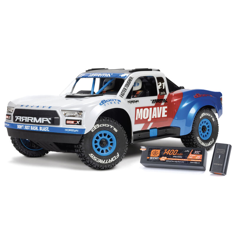 [ ARA2304ST2 ] MOJAVE GROM 4X4 223S BLX BRUSHLESS SMALL SCALE DESERT TRUCK RTR With DSC, Battery &amp; Charger, White