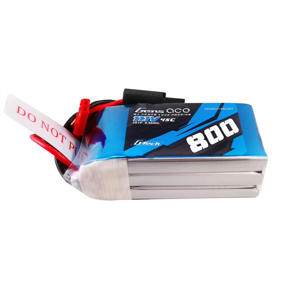 [ GEA8003S45JS ] Gens ace lipo 800Mah 11.1V 45C 3S1P - JST connector