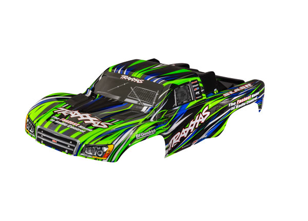 [ TRX-6941-GRN ] Traxxas Body, Slash® 4X4 (also fits Slash® VXL &amp; Slash® 2WD), green (painted, decals applied) (assembled with front &amp; rear latches for clipless mounting) - trx6941-grn