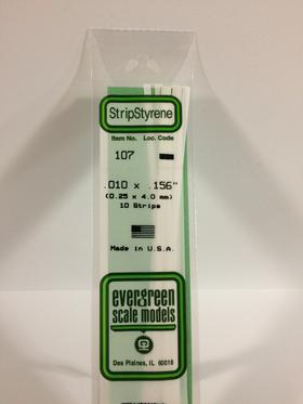 [ EG107 ] Evergreen styrene strip 0.25x4x350mm (10s.)
