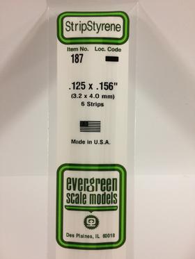 [ EG187 ] Evergreen styrene strip 3.2x4x350mm ( 6st.)