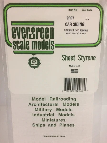 [ EG2067 ] Evergreen car siding V-groef 3 1/4&quot; spacing 0.5x150x300mm 1st