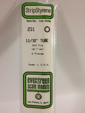 [ EG231 ] Evergreen styrene buis  8.7 mm x 360 mm (3st.)        