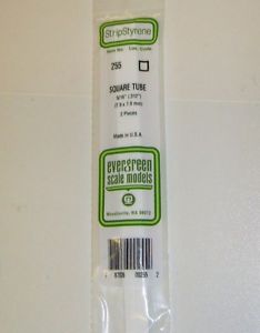 [ EG255 ] Evergreen styrene vierkant-buis 7.9mmx360mm  (2st)