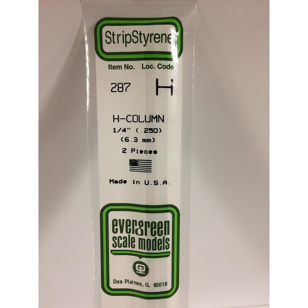 [ EG287 ] Evergreen styrene 'H' Profiel 6.3mmx350mm  (2st)