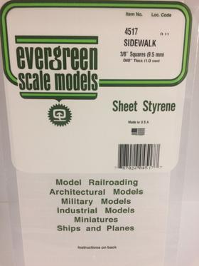 [ EG4517 ] Evergreen styrene sidewalk / vierkante vloertegel 9.5 mm 1.0x150x300mm 1st