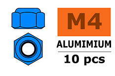 [ GF-0400-044 ] Aluminium zelfborgende zeskantmoer - M4 - Blauw - 10 st 