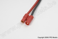 [ GF-1061-003 ] Connector met kabel - 3.5mm - Goud contacten - Vrouw. connector - 14AWG Siliconen-kabel - 10cm - 1 st 