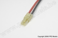 [ GF-1072-002 ] Connector met kabel - Mini Tamiya - Goud contacten - Man. connector - 14AWG Siliconen-kabel - 10cm - 1 st 