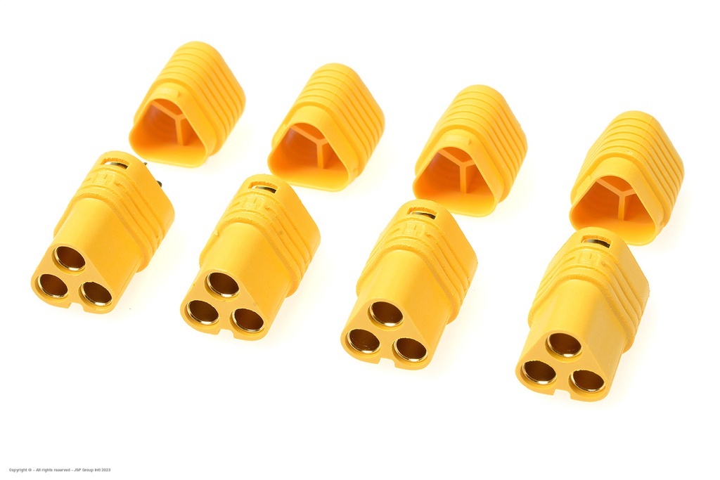 [ GF-1091-002 ] Connector - MT-60 3-Polig - Goud contacten - Man. - 4 st 