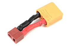 [ GF-1301-089 ] Power adapterkabel - Deans connector man. &lt;=&gt; XT-90 connector man. - 12AWG Siliconen-kabel - 1 st 