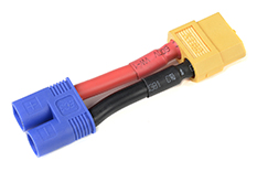 [ GF-1301-106 ] Power adapterkabel - EC-3 connector man. &lt;=&gt; XT-60 connector vrouw. - 12AWG Siliconen-kabel - 1 st 