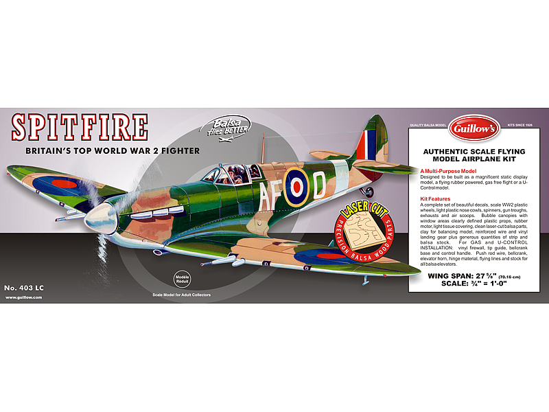 [ GUI403 ] Guillows supermarine spitfire 1/16