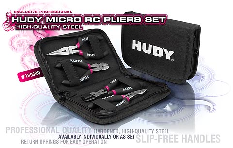 [ HUDY189000 ] micro rc pliers set + carrying bag